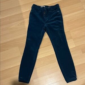 Pilcro dark green skinny corduroy pants